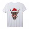 Weihnachten Schottisches Hochlandrind Kuh T-Shirt mit Weihnachtsmütze und Zuckerstange – Festliches Tiermotiv für Tier- und Weihnachtsliebhaber