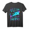 Nur ein Mädchen, das Haie liebt - Niedliches Hai-Liebhaber T-Shirt für Frauen und Mädchen, perfekte Geschenkidee für Meerestier-Fans