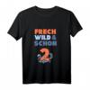 Kinder Frech Wild und schon 2 Jahre Hai T-Shirt – Originelles Geburtstagsgeschenk für Mädchen und Jungen zum 2. Geburtstag