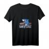 Damen Santa Cruz California Vintage Retro Hai mit Surfboard T-Shirt - Surfer-Design im 80er-Stil, Perfekt als Strand- und Geschenkartikel