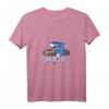 Damen Santa Cruz California Vintage Retro Hai mit Surfboard T-Shirt - Surfer-Design im 80er-Stil, Perfekt als Strand- und Geschenkartikel