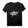 Weißer Hai Motiv Haie Raubfisch Rückenflosse Zähne Hai T-Shirt - Klassisch geschnitten mit doppeltem Saum