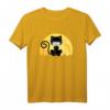 Lustige Halloween-Schwarze Katze mit Maske | Mondkatze T-Shirt – Perfekt für Katzenliebhaber, Katzenmütter & -väter zu Halloween, Geburtstag & Weihnachten