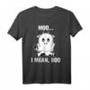 Moo I Mean Boo Lustiges Geist Kuh Kuhflecken Halloween T-Shirt für Männer, Frauen, Kinder – Perfekt für Halloween Partys