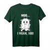 Moo I Mean Boo Lustiges Geist Kuh Kuhflecken Halloween T-Shirt für Männer, Frauen, Kinder – Perfekt für Halloween Partys