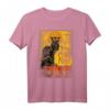 Vintage schwarze Katze Tour du Chat Noir T-Shirt für Halloween, Paris-Liebhaber, Tier- und Katzenfans, Damen, Herren & Kinder