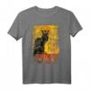 Vintage schwarze Katze Tour du Chat Noir T-Shirt für Halloween, Paris-Liebhaber, Tier- und Katzenfans, Damen, Herren & Kinder