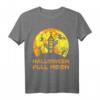 Lustiges Halloween T-Shirt mit Vollmond, Hexe, Fledermaus, Skelett & Kürbis - Perfekt für Partys, Kostüme & Dekorationen