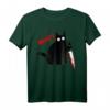 Lustige schwarze Katze mit Messer T-Shirt – Perfekt für Halloween, Kostüm-Partys und Katzenliebhaber mit Humor