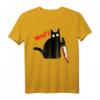 Lustige schwarze Katze mit Messer T-Shirt – Perfekt für Halloween, Kostüm-Partys und Katzenliebhaber mit Humor
