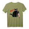 Lustige schwarze Katze mit Messer T-Shirt – Perfekt für Halloween, Kostüm-Partys und Katzenliebhaber mit Humor