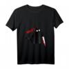 Lustiges schwarzes Katzen T-Shirt mit Messer – Perfekt für Halloween, Kostümpartys & Katzenliebhaber