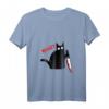Lustiges schwarzes Katzen T-Shirt mit Messer – Perfekt für Halloween, Kostümpartys & Katzenliebhaber