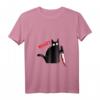 Lustiges schwarzes Katzen T-Shirt mit Messer – Perfekt für Halloween, Kostümpartys & Katzenliebhaber