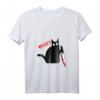Lustiges schwarzes Katzen T-Shirt mit Messer – Perfekt für Halloween, Kostümpartys & Katzenliebhaber