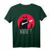 Cat What? - Lustiges schwarzes Katzen T-Shirt mit Knochen, ideales Geschenk für Katzenliebhaber, Halloween, Weihnachten & Valentinstag