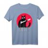 Cat What? - Lustiges schwarzes Katzen T-Shirt mit Knochen, ideales Geschenk für Katzenliebhaber, Halloween, Weihnachten & Valentinstag