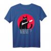 Cat What? - Lustiges schwarzes Katzen T-Shirt mit Knochen, ideales Geschenk für Katzenliebhaber, Halloween, Weihnachten & Valentinstag