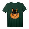 HapFrog T-Shirt für Katzenliebhaber & Halloween Fans – Lustiges Katzen- und Herbst-Shirt als Geschenkidee für Mutter, Tochter, Oma oder Opa