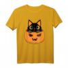 HapFrog T-Shirt für Katzenliebhaber & Halloween Fans – Lustiges Katzen- und Herbst-Shirt als Geschenkidee für Mutter, Tochter, Oma oder Opa