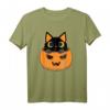 HapFrog T-Shirt für Katzenliebhaber & Halloween Fans – Lustiges Katzen- und Herbst-Shirt als Geschenkidee für Mutter, Tochter, Oma oder Opa