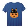 HapFrog T-Shirt für Katzenliebhaber & Halloween Fans – Lustiges Katzen- und Herbst-Shirt als Geschenkidee für Mutter, Tochter, Oma oder Opa
