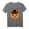 HapFrog T-Shirt für Katzenliebhaber & Halloween Fans – Lustiges Katzen- und Herbst-Shirt als Geschenkidee für Mutter, Tochter, Oma oder Opa