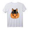 HapFrog T-Shirt für Katzenliebhaber & Halloween Fans – Lustiges Katzen- und Herbst-Shirt als Geschenkidee für Mutter, Tochter, Oma oder Opa