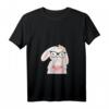 Damen Hase Nerd Brille Hippie Hipster Karnickel Kaninchen Häschen T-Shirt mit V-Ausschnitt – Lustiges Tiermotiv für Kinder, Ostern & Geburtstag