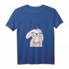Damen Hase Nerd Brille Hippie Hipster Karnickel Kaninchen Häschen T-Shirt mit V-Ausschnitt – Lustiges Tiermotiv für Kinder, Ostern & Geburtstag