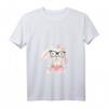 Damen Hase Nerd Brille Hippie Hipster Karnickel Kaninchen Häschen T-Shirt mit V-Ausschnitt – Lustiges Tiermotiv für Kinder, Ostern & Geburtstag