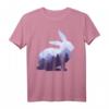Kaninchen-Hase-Doppelbelichtungs-surreales Tier T-Shirt – Kunstvolles Natur- und Tiermotiv für Outdoor-Enthusiasten & Surrealismus-Fans