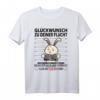 Lustiges T-Shirt zum Jobwechsel mit Spruch 'Glückwunsch zu Deiner Flucht' – Abschiedsgeschenk für Kollegen & Kolleginnen im Büro, Labor oder Werkstatt