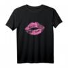 Lippen Kussmund Lippenstift T-Shirt für 80er & 90er Jahre Motto Party - Retro Outfit & Geschenkidee für Fans