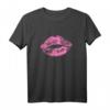 Lippen Kussmund Lippenstift T-Shirt für 80er & 90er Jahre Motto Party - Retro Outfit & Geschenkidee für Fans