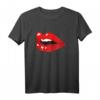 Lippen Kussmund 80er 90er Jahre Motto Party T-Shirt – Lustiges Retro Outfit & Geschenk für Fans der 80s & 90s