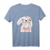 Hase Nerd Brille Hipster Karnickel Kaninchen T-Shirt – Lustiges Tiermotiv für Kinder, Geburtstags- & Ostergeschenk mit Wasserfarben-Design