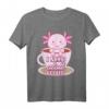 Lustiges Axolotl Kaffee Haustier T-Shirt – Witziges Geschenk für Reptilienliebhaber, Biologen & Tierärzte zu Geburtstag, Weihnachten & Co.