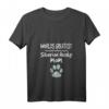 Damen Husky Hundemutter T-Shirt mit Pfotenabdruck - Niedliches Haustier Motiv für Hundeliebhaberinnen