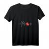 Damen Hund Katze Herzlinie EKG Pfote T-Shirt mit V-Ausschnitt – Lustiges Tierherzschlag Design für Katzen- und Hundeliebhaber, Geschenkidee für Tierfreunde