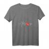 Damen Hund Katze Herzlinie EKG Pfote T-Shirt mit V-Ausschnitt – Lustiges Tierherzschlag Design für Katzen- und Hundeliebhaber, Geschenkidee für Tierfreunde