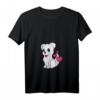 Damen Malteser Hund Zeichnung Herzen T-Shirt mit V-Ausschnitt – Süßer Hundeprint als Geschenkidee für Hundeliebhaber & Hundebesitzer