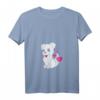 Damen Malteser Hund Zeichnung Herzen T-Shirt mit V-Ausschnitt – Süßer Hundeprint als Geschenkidee für Hundeliebhaber & Hundebesitzer