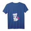 Damen Malteser Hund Zeichnung Herzen T-Shirt mit V-Ausschnitt – Süßer Hundeprint als Geschenkidee für Hundeliebhaber & Hundebesitzer