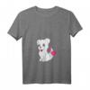 Damen Malteser Hund Zeichnung Herzen T-Shirt mit V-Ausschnitt – Süßer Hundeprint als Geschenkidee für Hundeliebhaber & Hundebesitzer