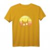 Katzenmotiv mit schwarzer Katze vor retro Sonne - Stylisches T-Shirt für Katzenmamas, Katzenpapas & Katzenliebhaber