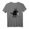 Funny Black Cat Shirt - Mörderischer Katze mit Messer Design, Perfekt für Katzenliebhaber, Halloween & Feiertage Geschenk