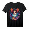 Papillon Hund mit Blumen T-Shirt für Hundebesitzer & Hundeliebhaber – Perfektes Geschenk für Züchter & Hundeliebhaber