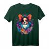 Papillon Hund mit Blumen T-Shirt für Hundebesitzer & Hundeliebhaber – Perfektes Geschenk für Züchter & Hundeliebhaber