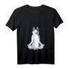 Damen Yoga Hund Siberian Husky T-Shirt mit V-Ausschnitt – Witziges Hundemotiv für Hundeliebhaber und Husky Fans, ideales Geschenk